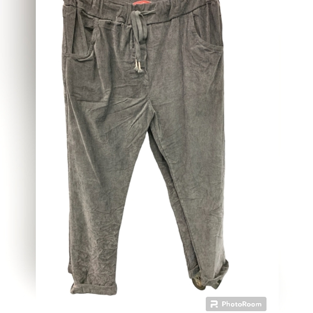 Corduroy jogger grey, made in Italy NWT